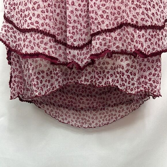 Poupette St Barth silk print layered top mini dress in Pink size small EUC - Picture 5 of 16